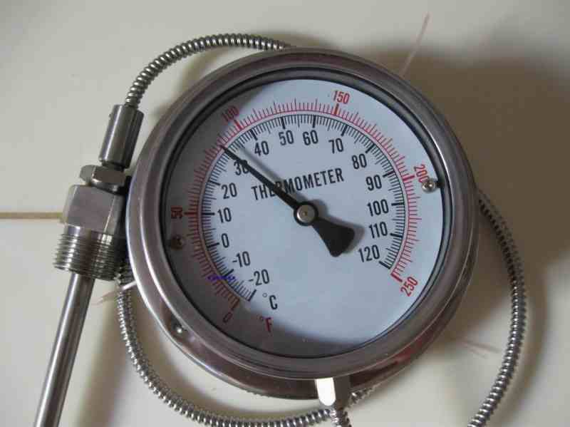 供应压力式带软管全不锈钢温度表